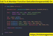 Call to a member function getCollectionParentId() on null